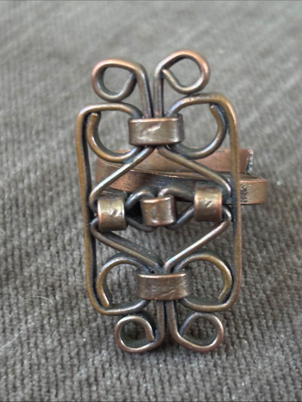 COPPER BAND RING Women's Ethnic Bohemian Boho Adjustable Vntg 70s